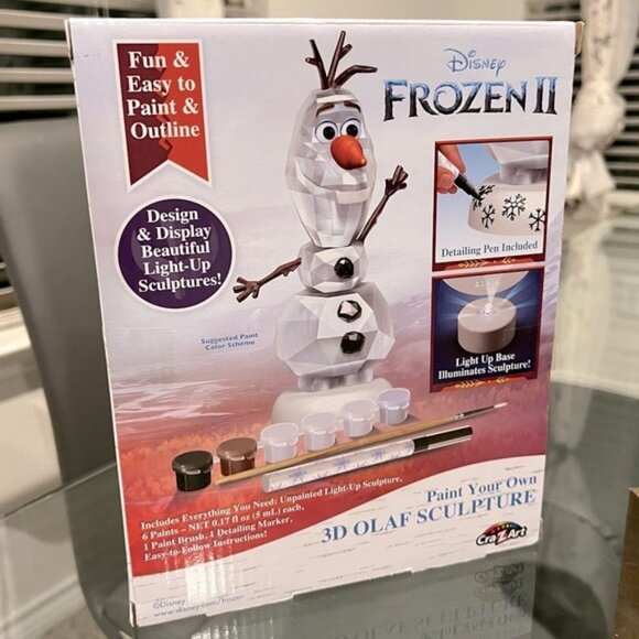 Disney Frozen II Paint Your Own 3D Olaf Sculpture NEW - Picture 6 of 12